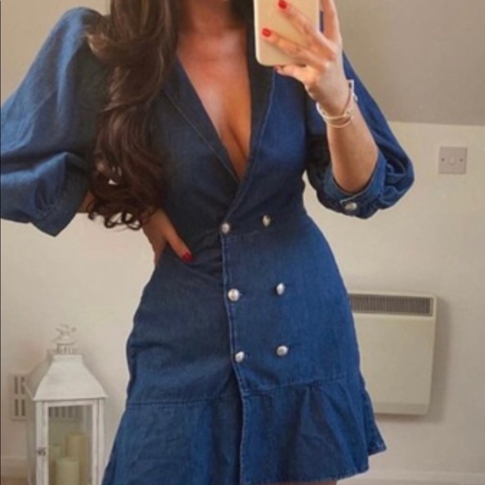 Zara double breasted jean dress